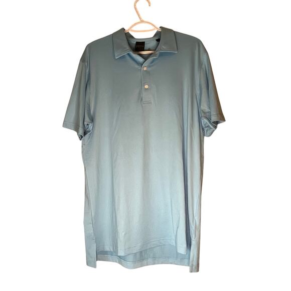 Men’s Dunning Golf Polo Light Blue Short Sleeve Size Medium - Picture 14 of 16